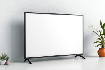 Naklejka premium TV screen mockup on isolated background created with Generative AI