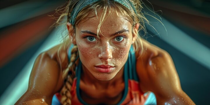 Determined Athlete After Intense Workout