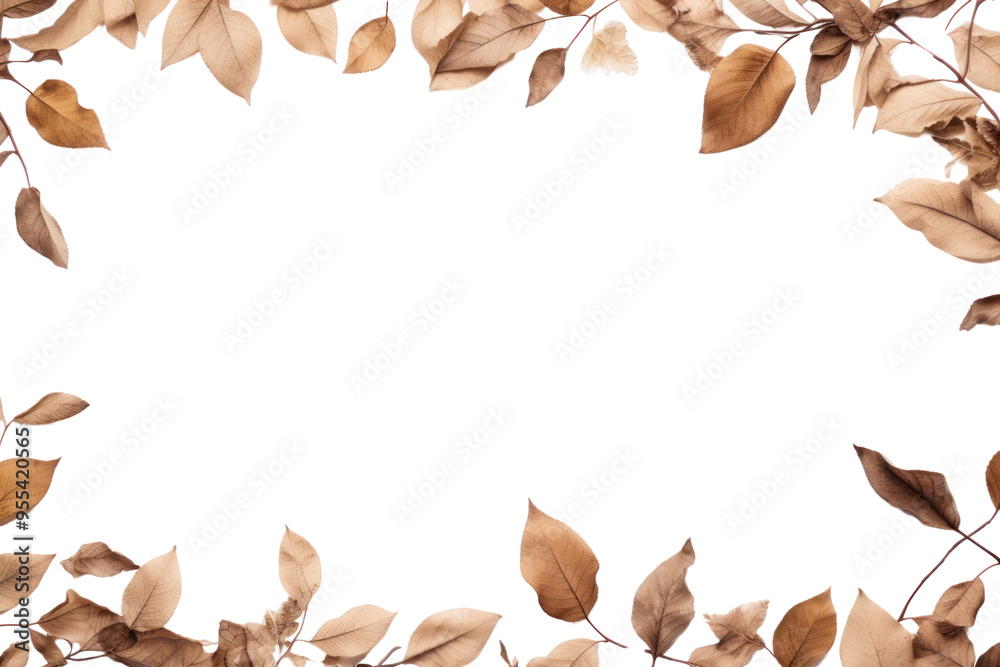 Wall mural PNG  Natural dried leaves frame backgrounds outdoors plant.