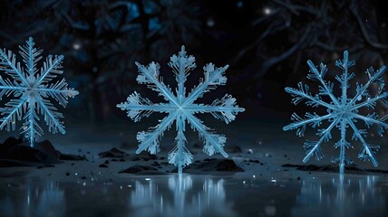 Intricately Detailed Snowflake in a Winter Wonderland. Generated AI