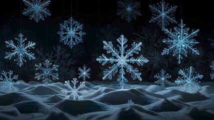 Intricately Detailed Snowflake in a Winter Wonderland. Generated AI