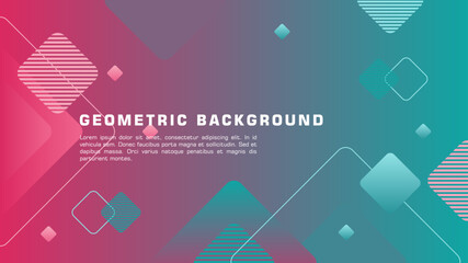 Modern and creative abstract geometric background. Green and red gradient background. . Elegant geometric background
