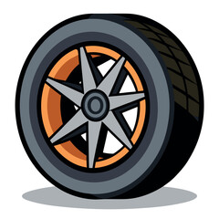 Fototapeta premium Car Tire Vector Illustration