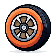 Fototapeta premium Car Tire Vector Illustration