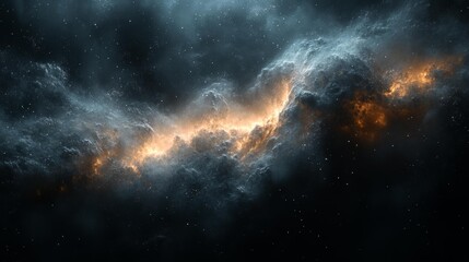 Fototapeta premium Cosmic Nebula with Fiery Core Generative AI