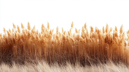 Golden Wheat Field Against White Sky Generative AI