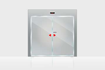 An illustration of a modern Sliding Glass Doors.

 This image features a sleek and modern sliding glass door design with four large panels framed in black.