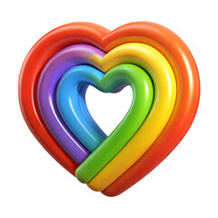 Obraz premium Rainbow lgbt heart isolated. LGBT Pride Month element 3d icon