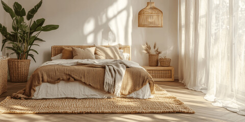 Boho Bedroom Design in Modern Country House