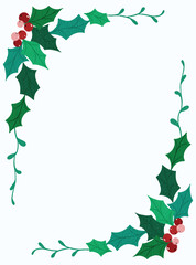 christmas frame, mistletoe border