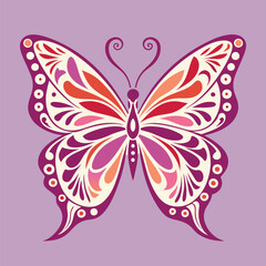 Obraz premium a colorful butterfly with a multicolored butterfly on the front