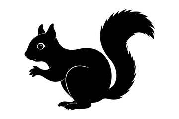  A wild animal squirrel silhouette vector art illustration