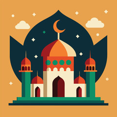 Islamic new year color illustration design