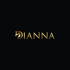 Dianna Name Beauty logo premium vector design