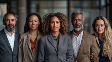 A group of people are posing for a photo, with one woman wearing a necklace