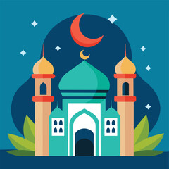 Islamic new year color illustration design