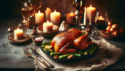 Festive Thanksgiving table