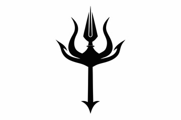 Poseidon tridents icon, Crossed harpoons silhouette vector

