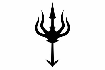 Poseidon tridents icon, Crossed harpoons silhouette vector

