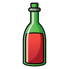 Minimalist Vinegar Bottle Vector Icon Design