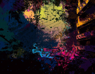 Obraz premium Gritty Urban Texture Abstract Rough Concrete Background with Distressed Industrial Dark City Vibe
