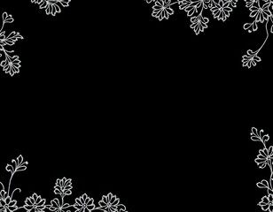 black background adorned with white lace designs create with ai