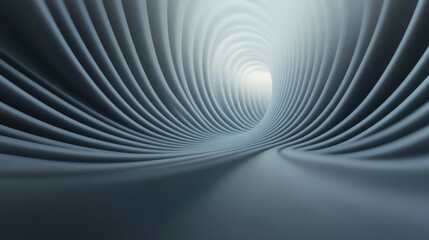 A long, narrow tunnel with a gray color