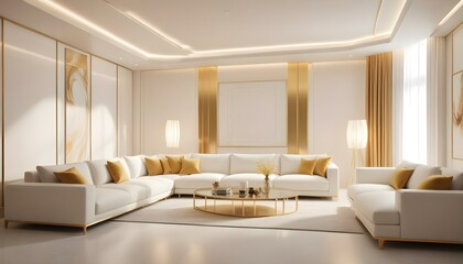 Fototapeta premium Photo interior modern design room 3d illustration