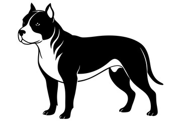 Staffordshire Bull Terrier Vector Illustration - Strong and Loyal Dog Clipart