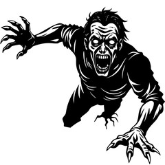 Creepy Zombie Crawl Vector Art Illustration