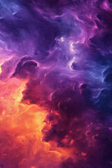 Fototapeta premium Colorful Nebula Space Background in Blue and Orange Hues Abstract Cosmic Art