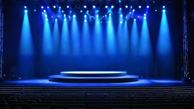 Illuminated Stage With Podium