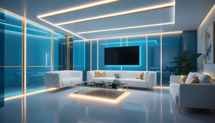 Photo interior modern design room 3d illustration