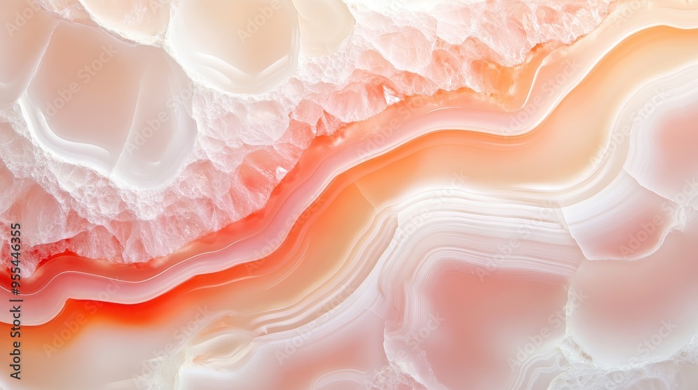 Canvas Prints a pink and white rock with a red line running through it