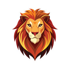 Lion head color vector illustration style design