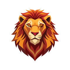 Lion head color vector illustration style design