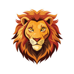 Lion head color vector illustration style design