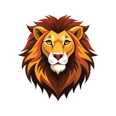 Lion head color vector illustration style design