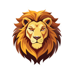 Lion head color vector illustration style design