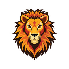 Lion head color vector illustration style design