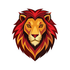 Lion head color vector illustration style design