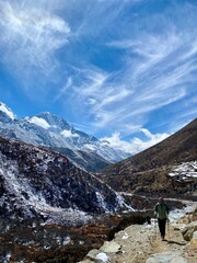 hiking in the mountains