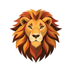 Lion head color vector illustration style design