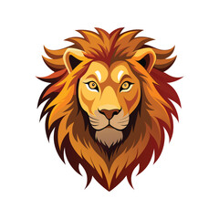 Lion head color vector illustration style design