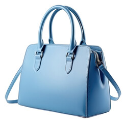 PNG  Blue leather handbag purse blue.