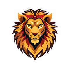Lion head color vector illustration style design
