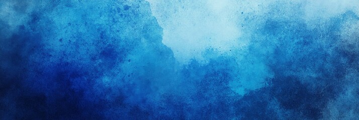 Obraz premium Vibrant blue grainy watercolor background with coarse film noise for artistic banner design