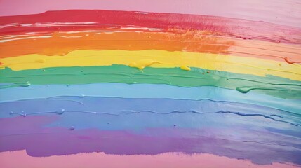 Close Up of a Rainbow Mural on a Wall