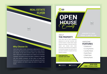 Vector dream home for sale real estate flyer template