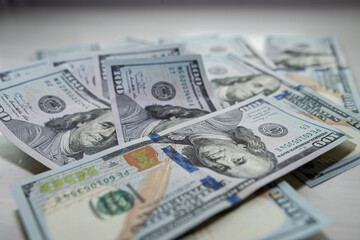  American dollars banknotes on office desk
